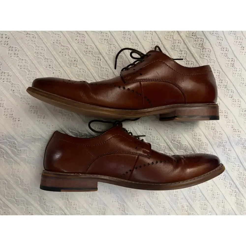 Stacy Adams Brown Leather Wingtip Oxford Dress Shoes Lace Up Men's Size 10